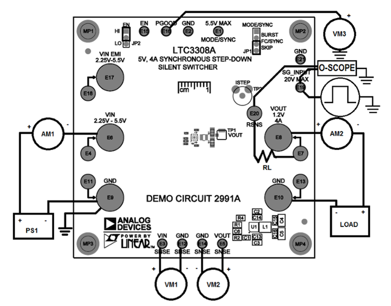 Location Circuit - Analog Devices Inc. DC2991A Demo Circuit for LTC3308A